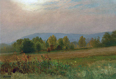 Herbstlandschaft in Neuengland | Bierstadt | Gemälde Reproduktion