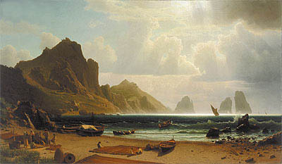The Marina Piccola, Capri, 1859 | Bierstadt | Gemälde Reproduktion