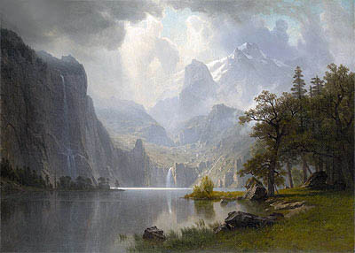 In the Mountains, 1867 | Bierstadt | Painting Reproduction