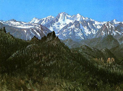 Sierra Nevada (vom Kopf des Carson River) | Bierstadt | Gemälde Reproduktion