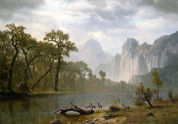 In the Yosemite Valley, 1866 | Bierstadt | Painting Reproduction