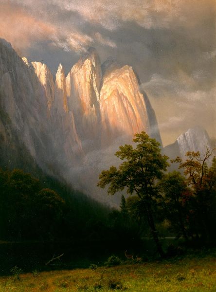 Cathedral Rock, Yosemite, 1870 | Bierstadt | Painting Reproduction