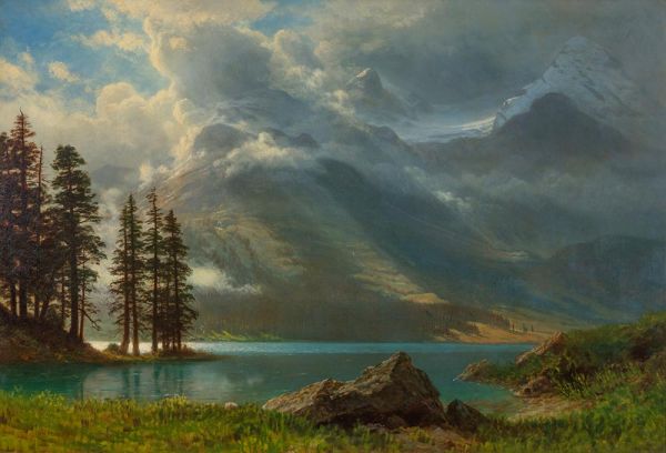 Landschaft in den Grand Tetons | Bierstadt | Gemälde Reproduktion