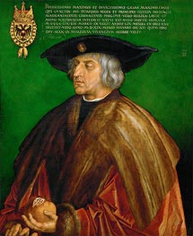 Portrait of Emperor Maximilian I, 1519 by Durer | Painting Reproduction