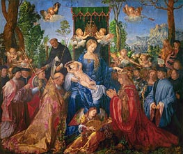 Garland of Roses Altarpiece, 1506 by Durer | Painting Reproduction