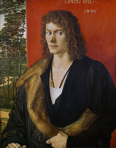 Portrait of Oswolt Krel, 1499 by Durer | Painting Reproduction