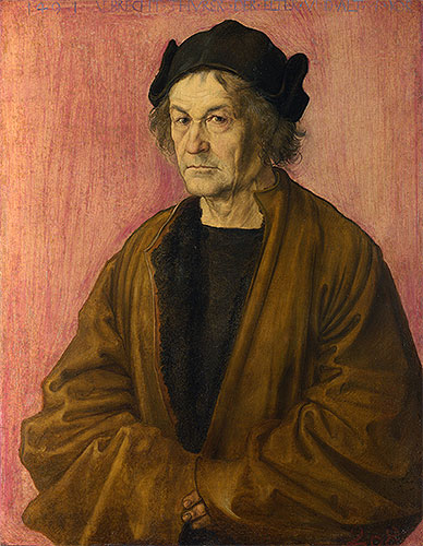 Portrait of Durer's Father at 70, 1497 by Durer | Painting Reproduction