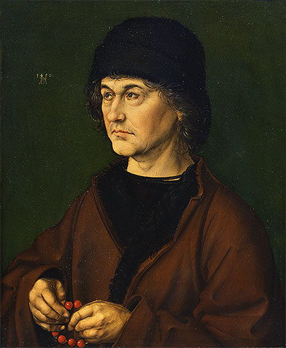 Portrait of Durer's Father, 1490 by Durer | Painting Reproduction