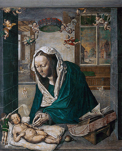 Mary Adoring the Child (Dresden Altarpiece - Central Panel), 1496 | Durer | Gemälde Reproduktion