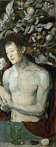 Heiliger Sebastian (Dresdner Altar - rechtes Flügelbild) | Durer | Gemälde Reproduktion