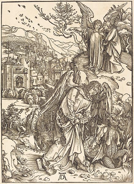 Der Engel mit dem Schlüssel zur bodenlosen Grube, 1498 | Durer | Gemälde Reproduktion
