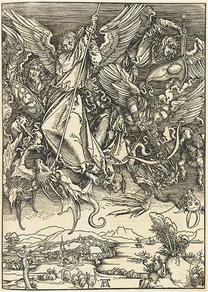 Der heilige Michael kämpft gegen den Drachen, 1514 | Durer | Gemälde Reproduktion