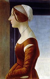 Portrait of a Woman (The Beautiful Simonetta), 1475 von Botticelli | Gemälde-Reproduktion