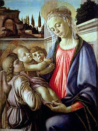 Madonna and Child with Angels, Undated by Botticelli | Painting Reproduction