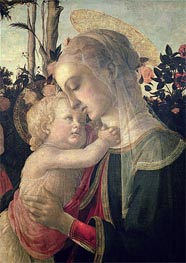 Madonna and Child with St. John the Baptist (Detail), c.1468 von Botticelli | Gemälde-Reproduktion