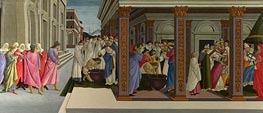 Four Scenes from the Early Life of Saint Zenobius  from Two Spalliera Panels, c.1500 by Botticelli | Painting Reproduction