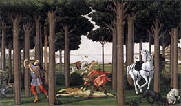 The Story of Nastagio degli Onesti II, c.1483 by Botticelli | Painting Reproduction