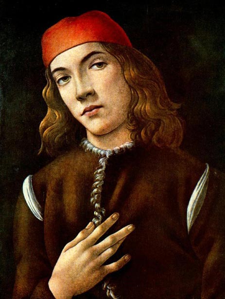 Porträt einer Jugend, c.1482/85 | Botticelli | Gemälde Reproduktion
