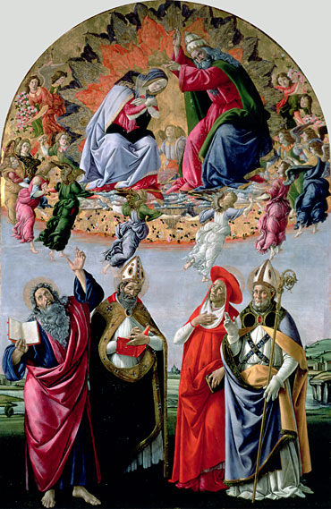 The Coronation of the Virgin (Altarpiece of St Mark), c.1480 | Botticelli | Painting Reproduction