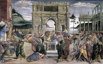 The Punishment of Korah, Dathan and Abiram, 1481 | Botticelli | Gemälde Reproduktion