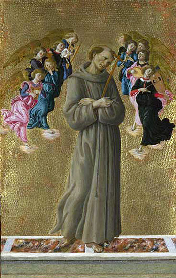 Saint Francis of Assisi with Angels, c.1475/80 | Botticelli | Gemälde Reproduktion