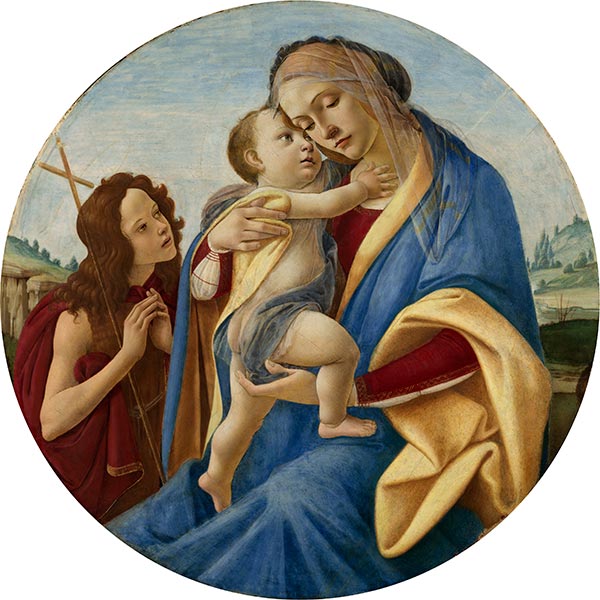 Jungfrau und Kind mit dem jungen Johannes dem Täufer | Botticelli | Gemälde Reproduktion