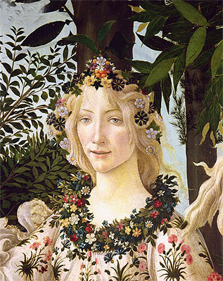 Flora (detail from the Primavera) , c.1478 | Botticelli | Painting Reproduction