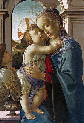 Virgin and Child with an Angel, c.1475/85 | Botticelli | Gemälde Reproduktion