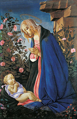The Virgin Adoring the Sleeping Christ Child, c.1490 | Botticelli | Painting Reproduction
