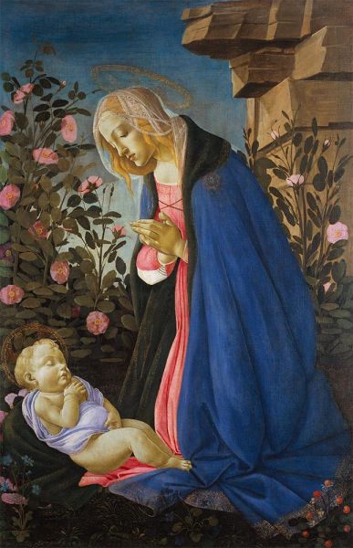 The Virgin Adoring the Sleeping Christ Child, c.1490 | Botticelli | Painting Reproduction