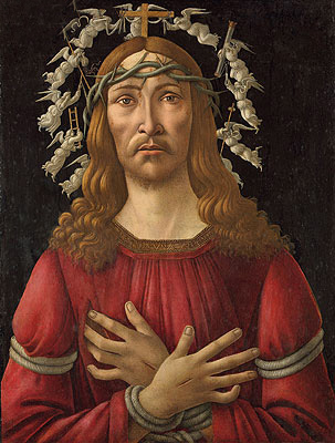 Christ as Man of Sorrows with Angels Halo, n.d. | Botticelli | Gemälde Reproduktion