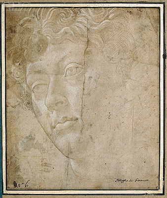 Head of an Angel, n.d. | Botticelli | Gemälde Reproduktion