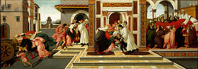 Four Scenes from the Early Life of Saint Zenobius  from Two Spalliera Panels | Botticelli | Painting Reproduction
