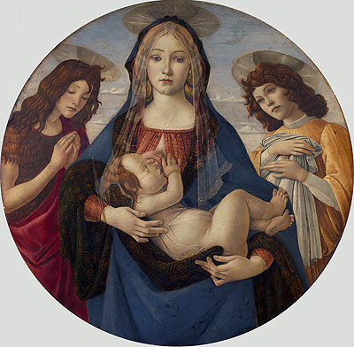 The Virgin and Child with Saint John and an Angel, c.1490 | Botticelli | Painting Reproduction