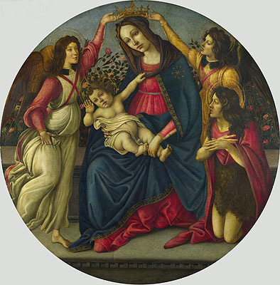 The Virgin and Child with Saint John and Two Angels, c.1490/00 | Botticelli | Gemälde Reproduktion