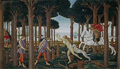 The Story of Nastagio degli Onesti I, c.1483 | Botticelli | Painting Reproduction
