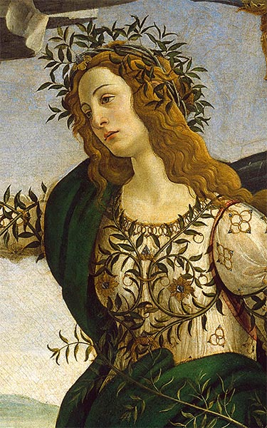 Athene - Detail from Athene and the Centaur, c.1480 | Botticelli | Painting Reproduction