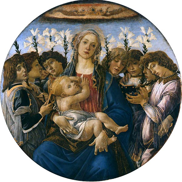 Mary with the Child and Singing Angels, c.1480 | Botticelli | Painting Reproduction