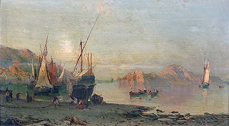 Fishing Boats on the Italian Coast, n.d. | Alessandro la Volpe | Gemälde Reproduktion