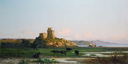 Marina in the Gulf of Gaeta, 1864 | Alessandro la Volpe | Gemälde Reproduktion