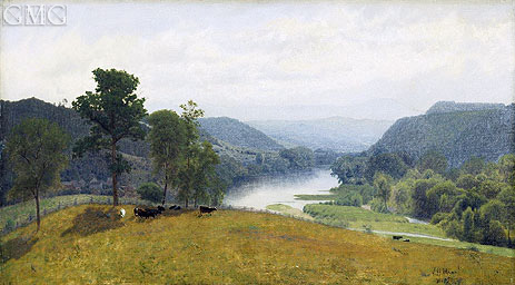 Sunset in the Hills, New York, 1869 by Alexander Wyant | Painting Reproduction