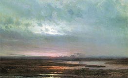 Sunset Above Bogs, 1871 by Alexey Savrasov | Painting Reproduction