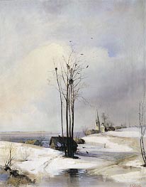 Tauwetter (Gegen den Frühling), 1880s von Alexey Savrasov | Gemälde-Reproduktion