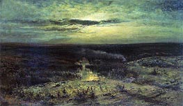 Moonlight Night. Bog, 1870 von Alexey Savrasov | Gemälde-Reproduktion