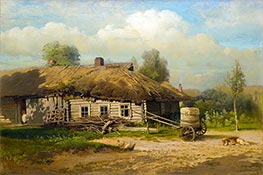 Landschaft mit einer Hütte, 1866 von Alexey Savrasov | Gemälde-Reproduktion