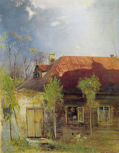 Small House in a Province. Spring, 1878 | Alexey Savrasov | Gemälde Reproduktion