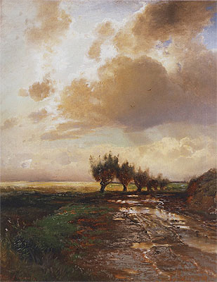 A Cart-Track (Country Road), 1873 | Alexey Savrasov | Gemälde Reproduktion