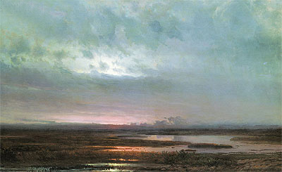 Sunset Above Bogs, 1871 | Alexey Savrasov | Gemälde Reproduktion