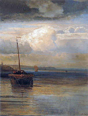 Volga. Landscape, c.1870 | Alexey Savrasov | Gemälde Reproduktion