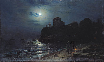Moonlight on the Edge of a Lake, 1870 | Alexey Savrasov | Painting Reproduction